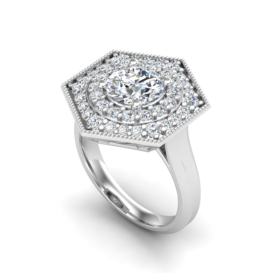 Korman Signature 'Raelyn' Halo Engagement Ring